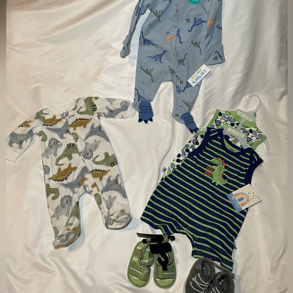 Baby boy dinosaur clothing lot bundle